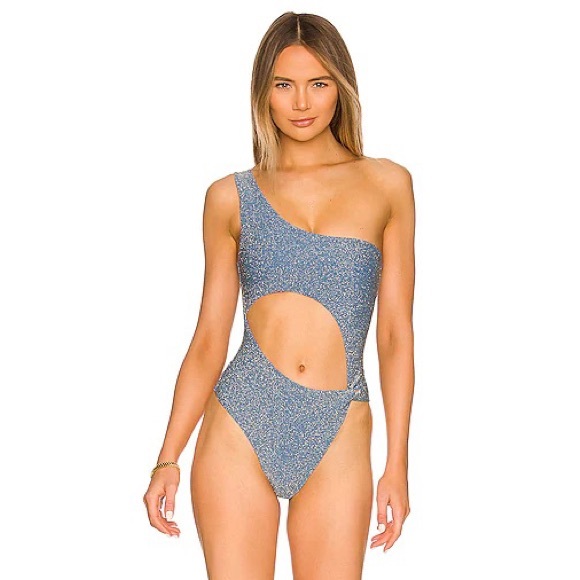 Baobab Nokia One Piece Bathing Suit, Glossy Blue - Picture 1 of 13